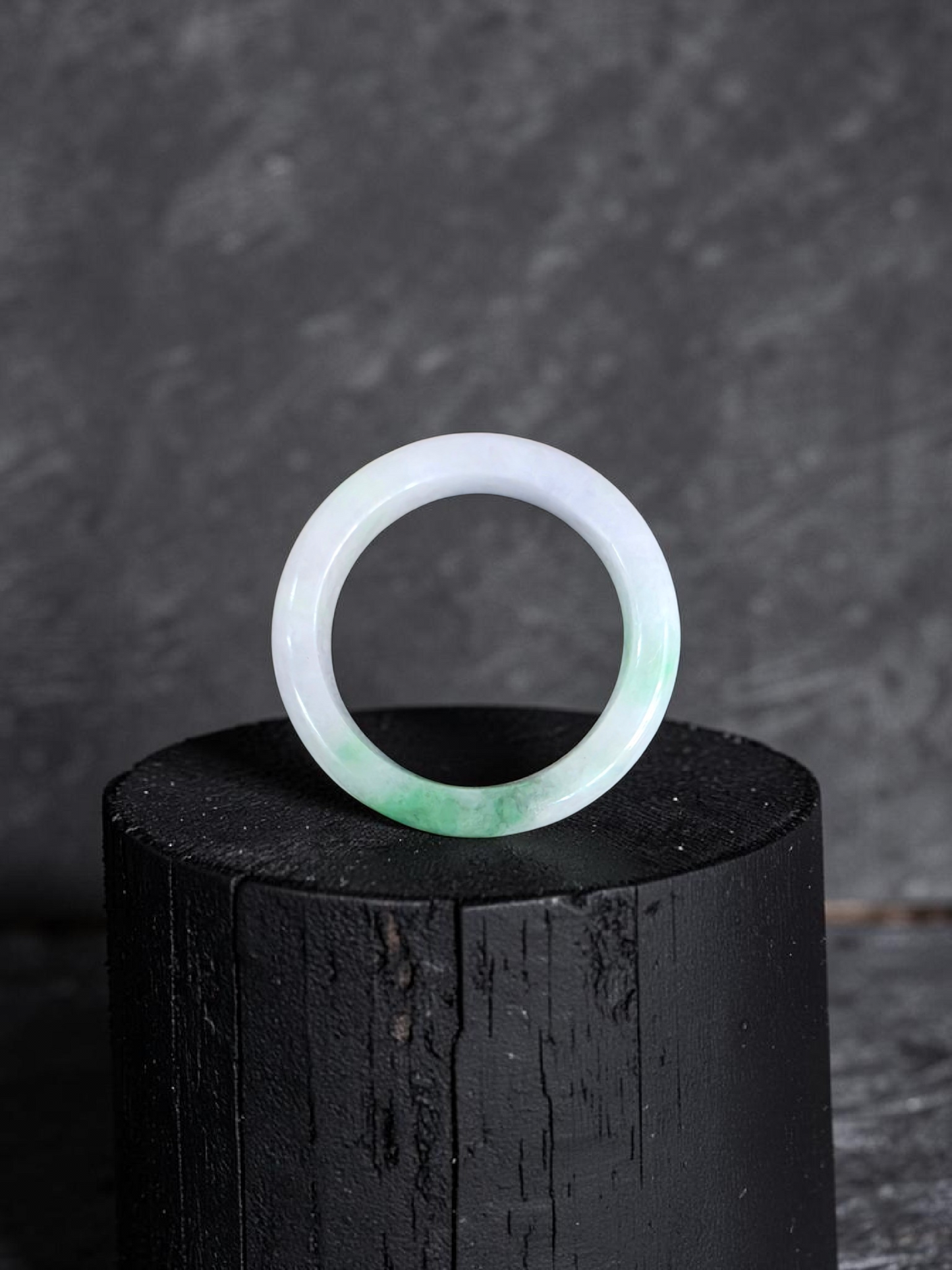 Burmese Green A-Jade Infinity Band Ring - Size US 8 - V8