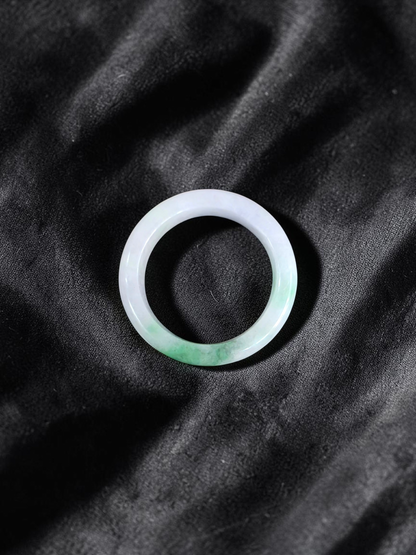 Burmese Green A-Jade Infinity Band Ring - Size US 8 - V8