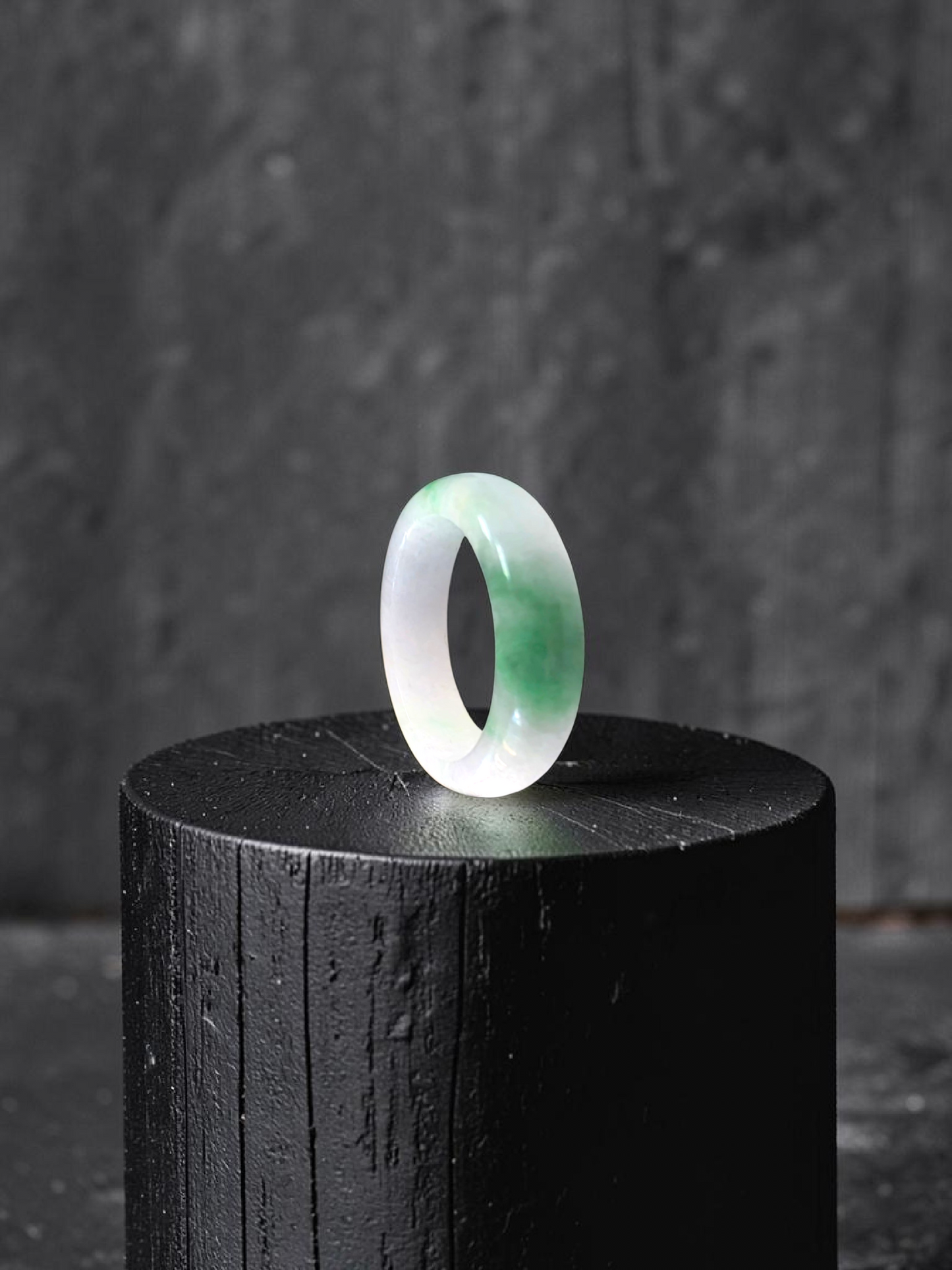 Burmese Green A-Jade Infinity Band Ring - Size US 8 - V8