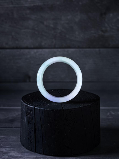 Burmese Lavender and Green A-Jade Infinity Band Ring - Size US 9.5 - V12