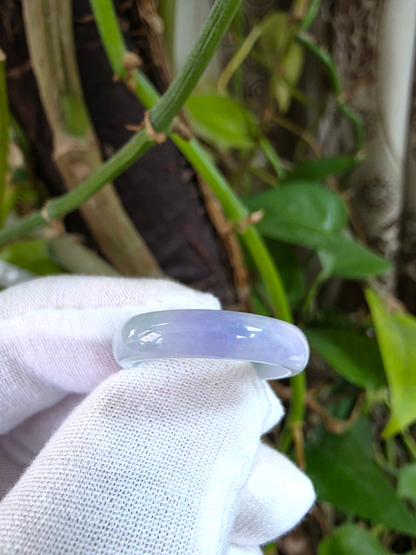 Burmese Lavender and Green A-Jade Infinity Band Ring - Size US 9.5 - V12