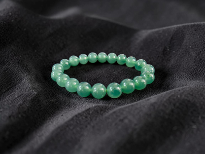 Certified Japanese Intense Icy Green Burmese A-Jade Beaded Bracelet (MADE IN JAPAN) (9.80-10 mm Each x 20 beads) 05061