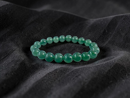 Certified Japanese Intense Icy Green Burmese A-Jade Beaded Bracelet (MADE IN JAPAN) (9.80-10 mm Each x 20 beads) 05061