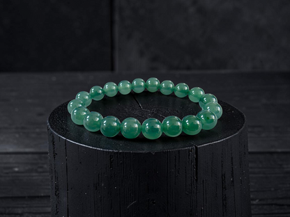 Certified Japanese Intense Icy Green Burmese A-Jade Beaded Bracelet (MADE IN JAPAN) (9.80-10 mm Each x 20 beads) 05061