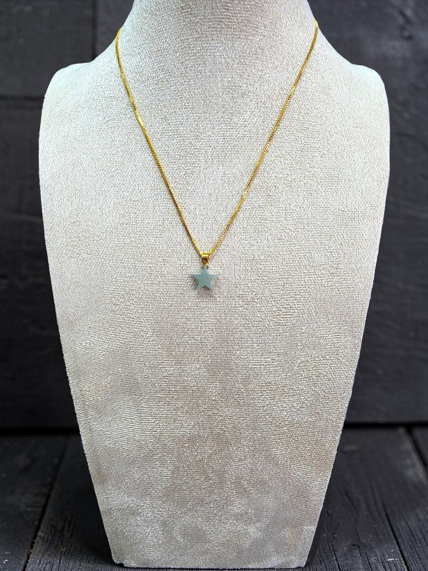 Daisen Star Icy Green Burmese A-Jadeite Charm Pendant (with 18K Yellow Gold)- Certified