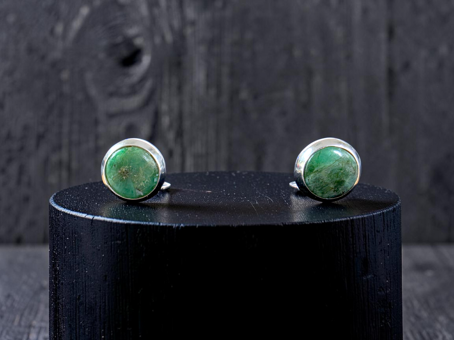 Westminster Emerald Smart Button Cover Pair (with Sterling Silver 925)