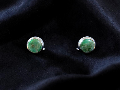 Westminster Emerald Smart Button Cover Pair (with Sterling Silver 925)