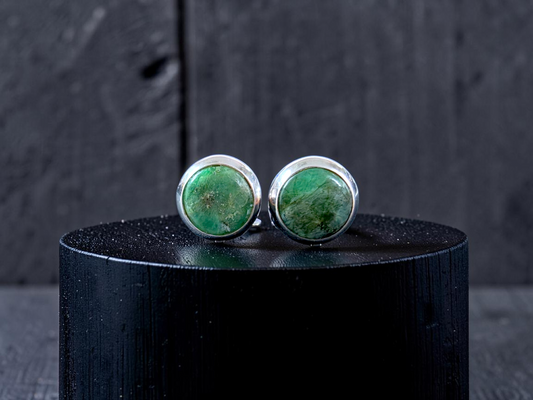Westminster Emerald Smart Button Cover Pair (with Sterling Silver 925)