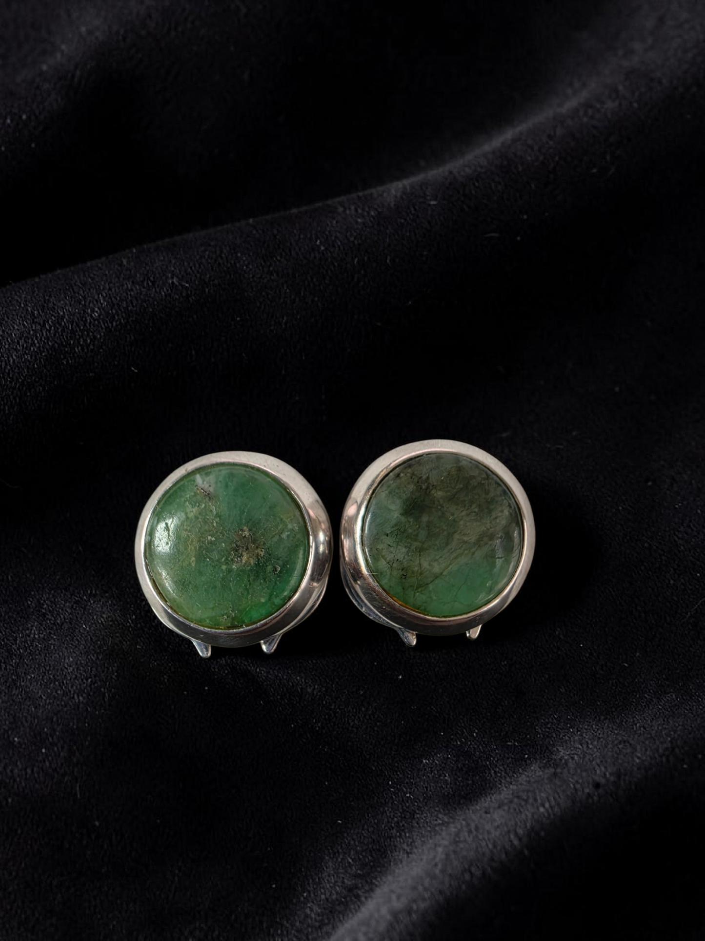 Westminster Emerald Smart Button Cover Pair (with Sterling Silver 925)