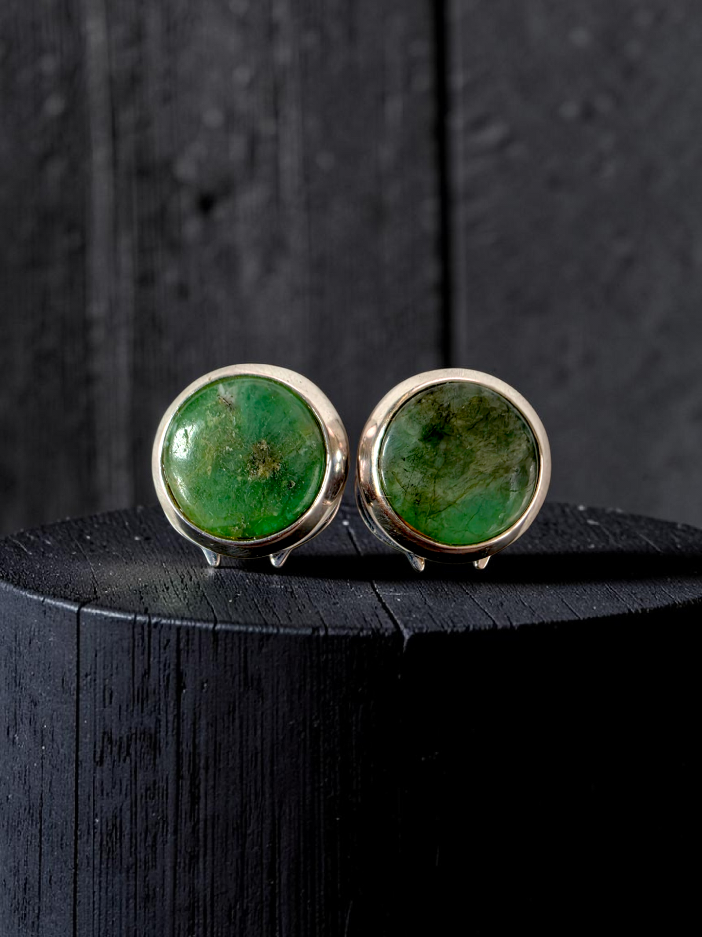 Westminster Emerald Smart Button Cover Pair (with Sterling Silver 925)