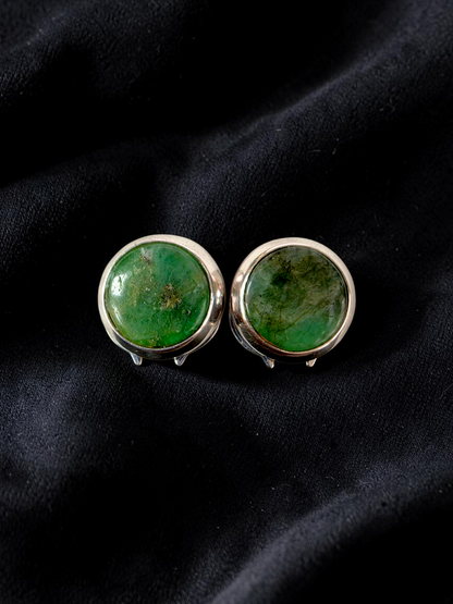 Westminster Emerald Smart Button Cover Pair (with Sterling Silver 925)