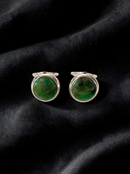 Westminster Emerald Smart Button Cover Pair (with Sterling Silver 925)