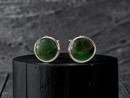 Westminster Emerald Smart Button Cover Pair (with Sterling Silver 925)