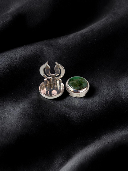 Westminster Emerald Smart Button Cover Pair (with Sterling Silver 925)