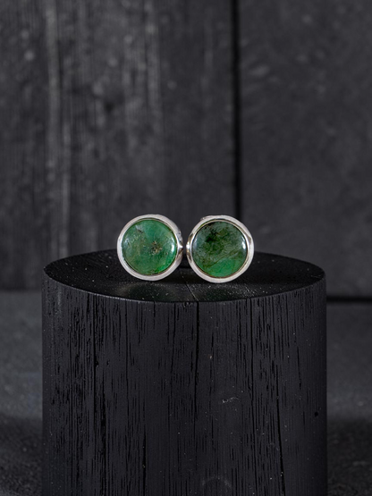 Westminster Emerald Smart Button Cover Pair (with Sterling Silver 925)