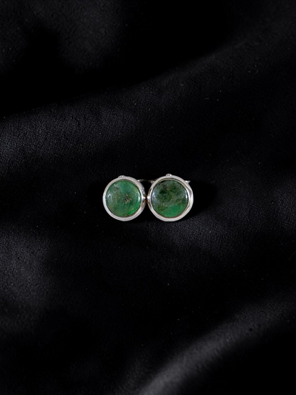 Westminster Emerald Smart Button Cover Pair (with Sterling Silver 925)