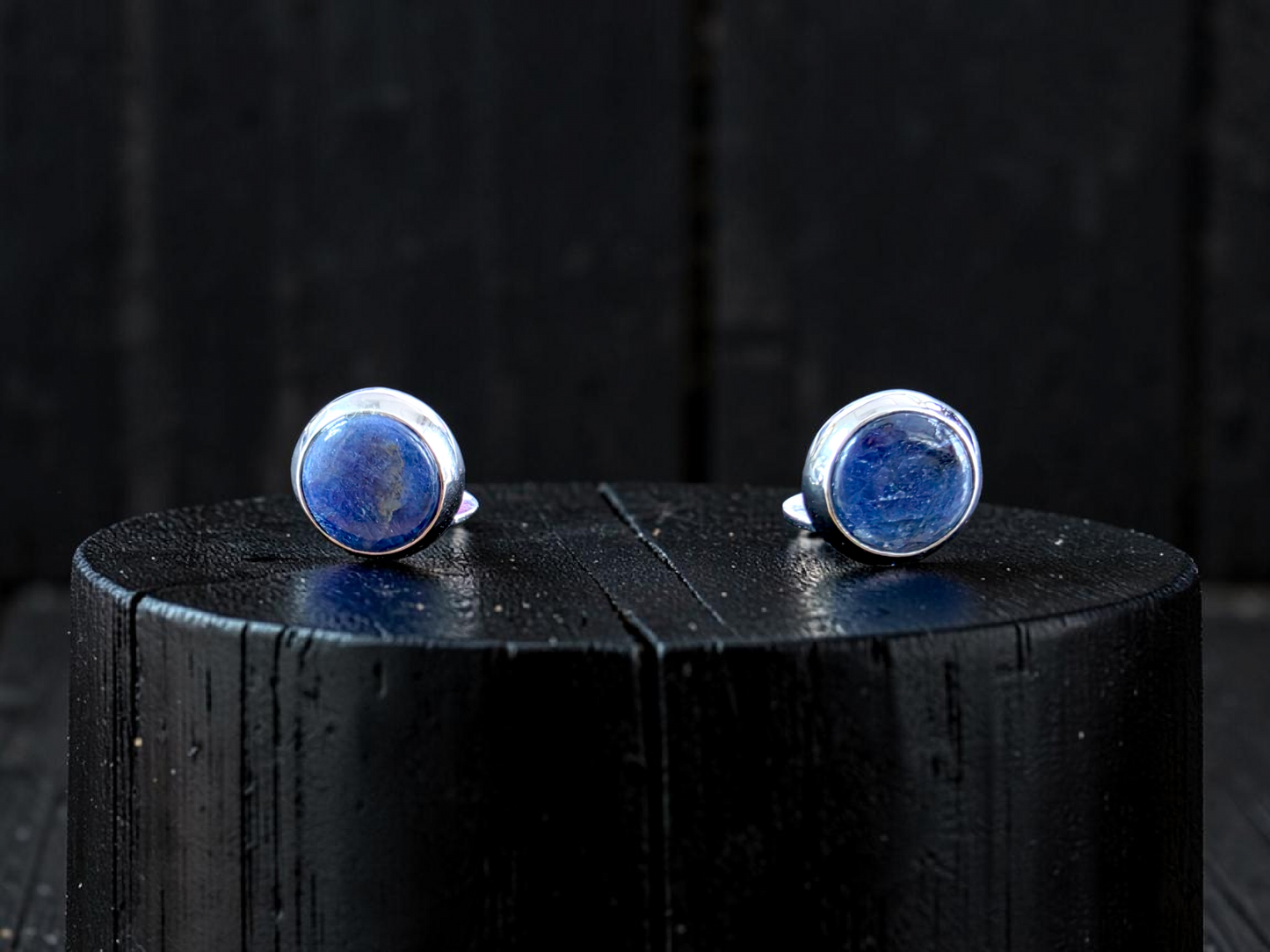 Westminster Sapphire Smart Button Cover Pair (with Sterling Silver 925)