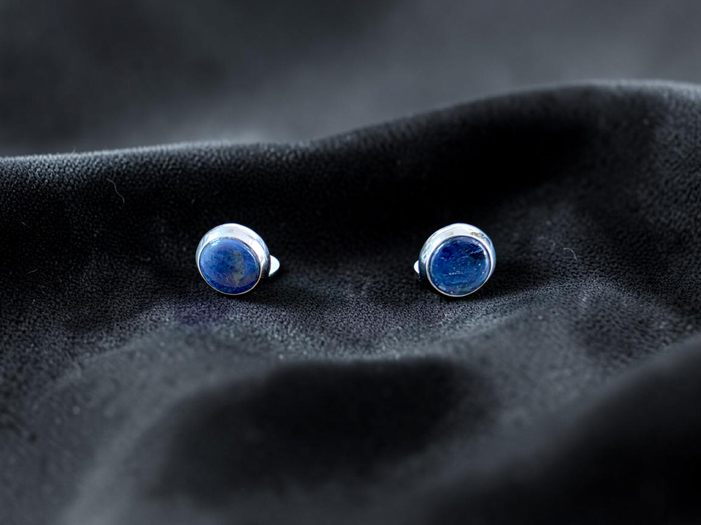 Westminster Sapphire Smart Button Cover Pair (with Sterling Silver 925)