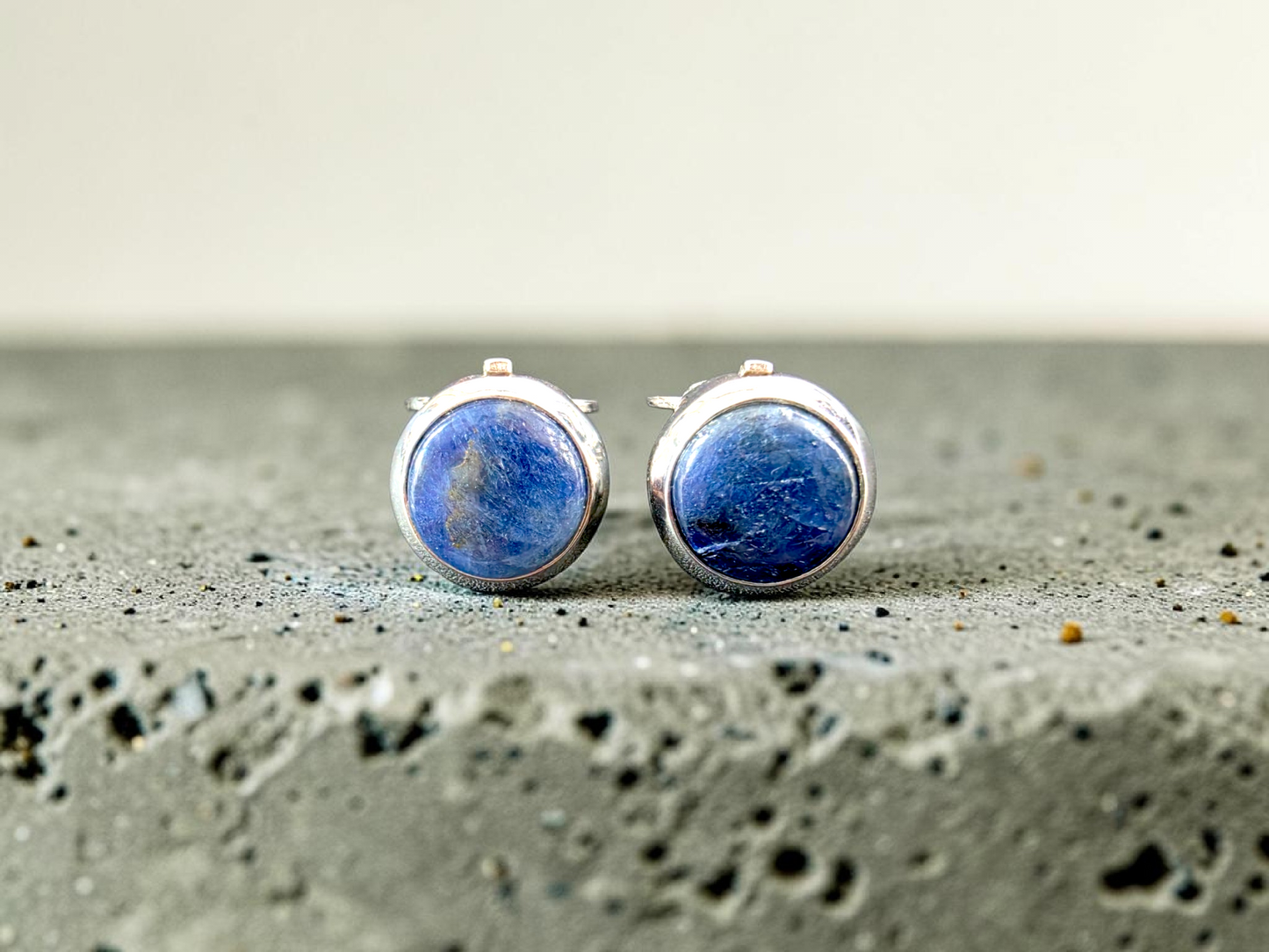 Westminster Sapphire Smart Button Cover Pair (with Sterling Silver 925)