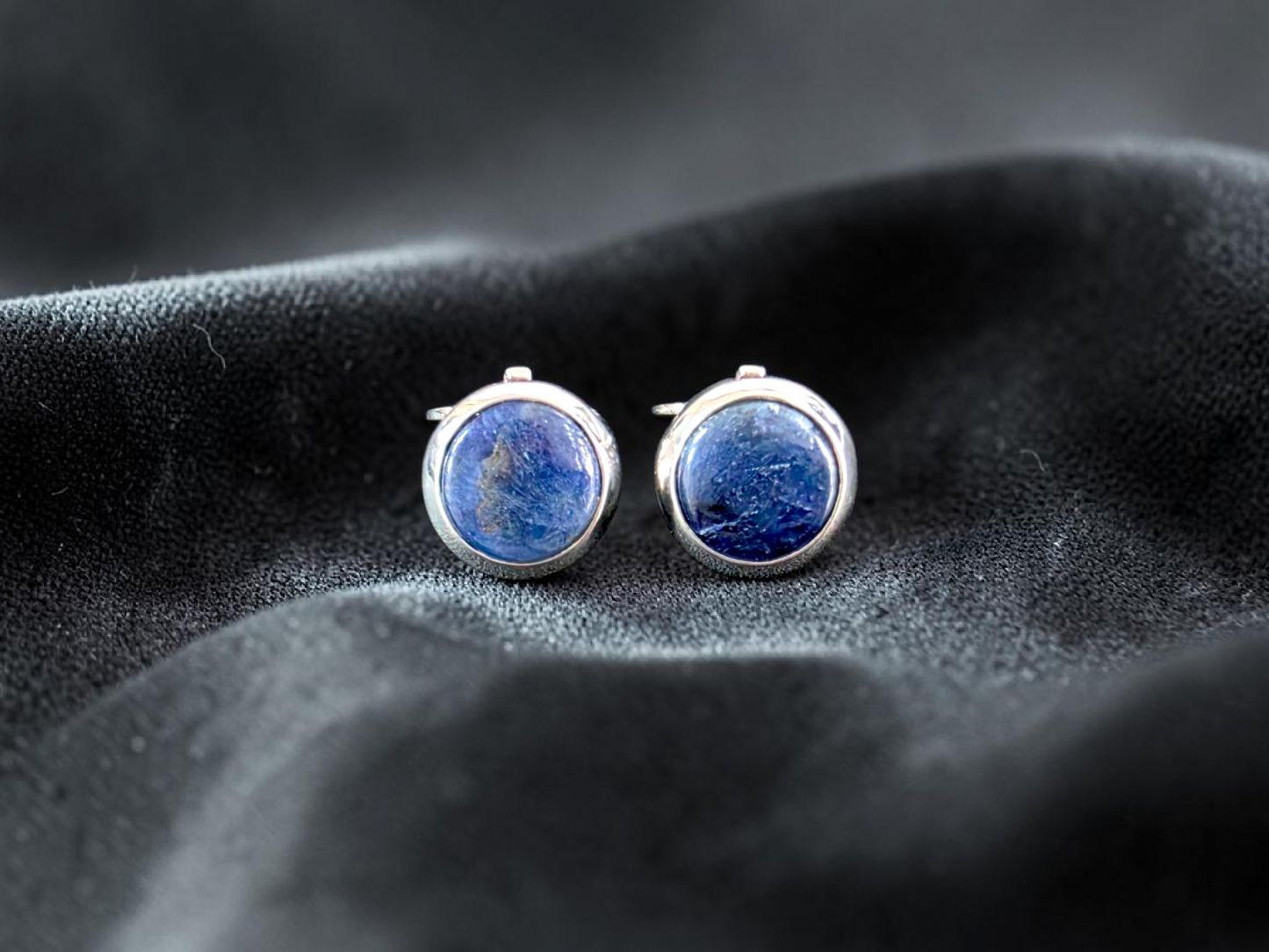 Westminster Sapphire Smart Button Cover Pair (with Sterling Silver 925)