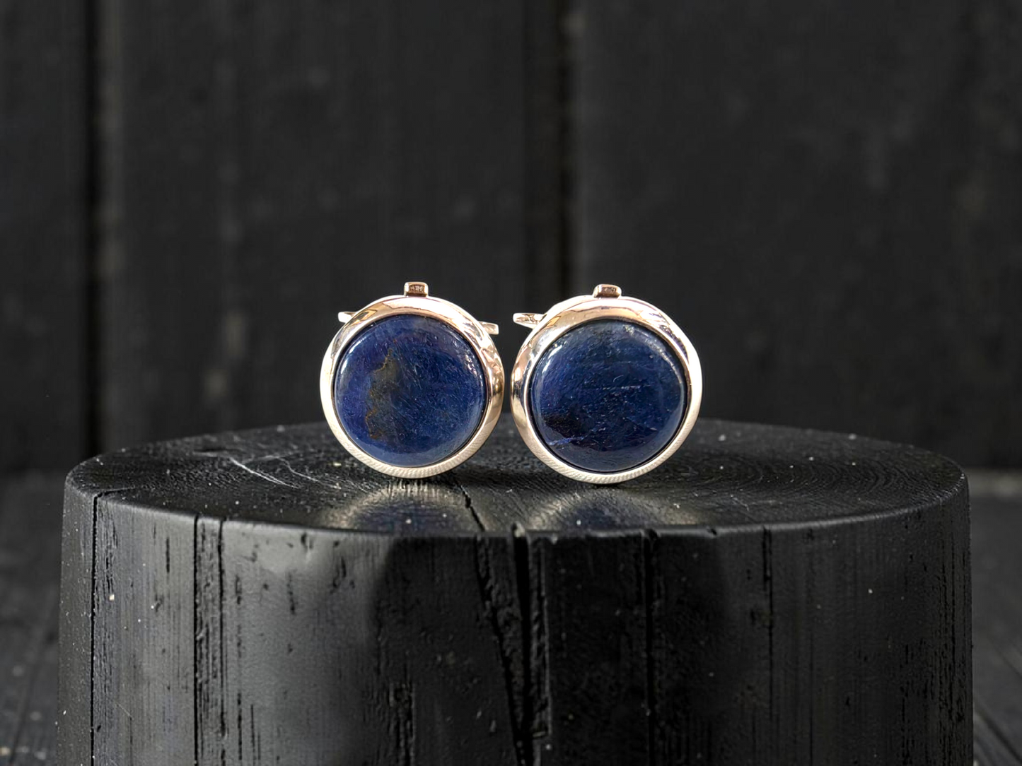 Westminster Sapphire Smart Button Cover Pair (with Sterling Silver 925)