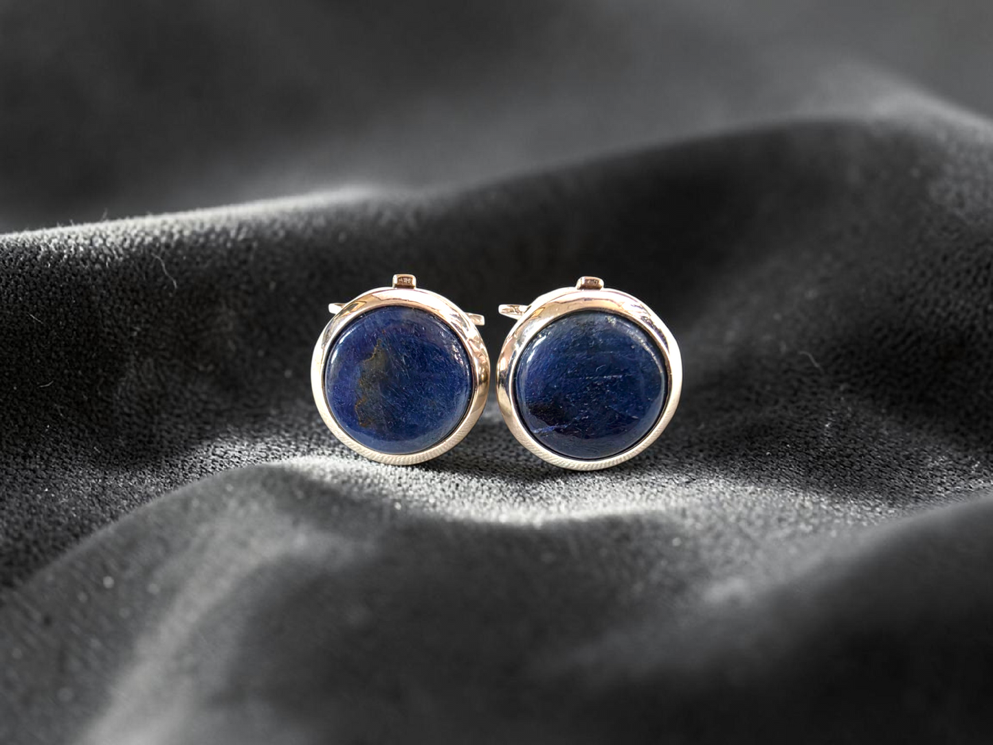 Westminster Sapphire Smart Button Cover Pair (with Sterling Silver 925)
