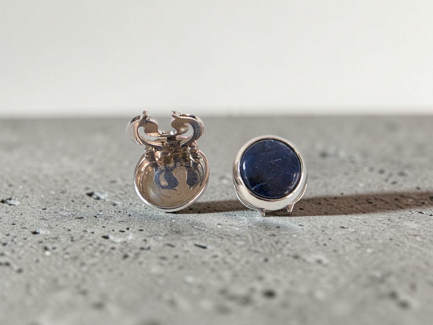Westminster Sapphire Smart Button Cover Pair (with Sterling Silver 925)