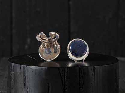 Westminster Sapphire Smart Button Cover Pair (with Sterling Silver 925)
