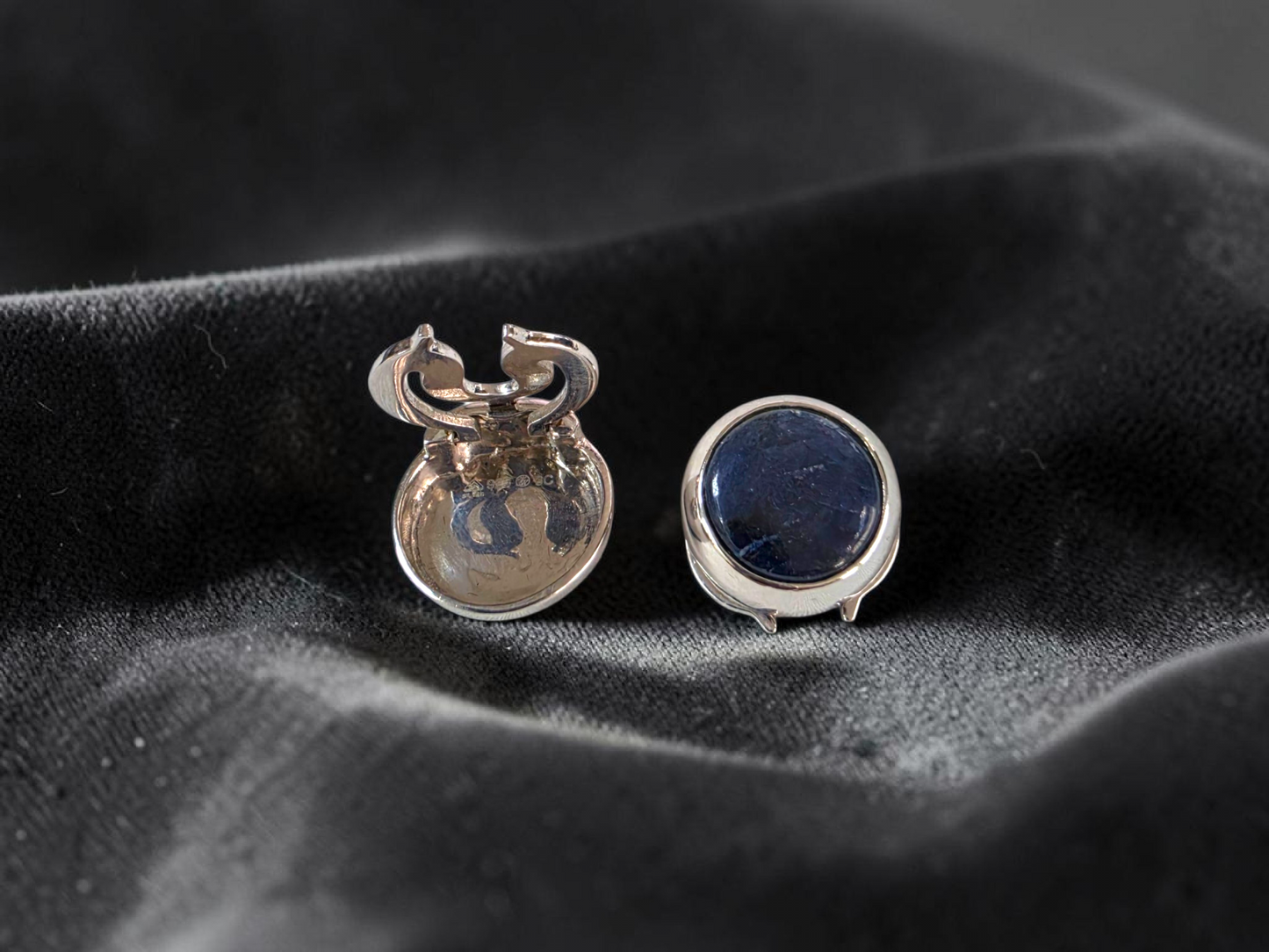 Westminster Sapphire Smart Button Cover Pair (with Sterling Silver 925)