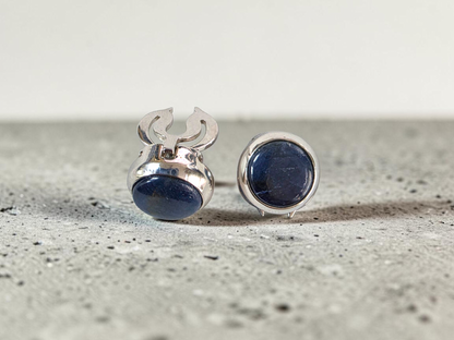 Westminster Sapphire Smart Button Cover Pair (with Sterling Silver 925)