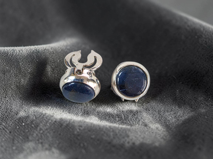 Westminster Sapphire Smart Button Cover Pair (with Sterling Silver 925)