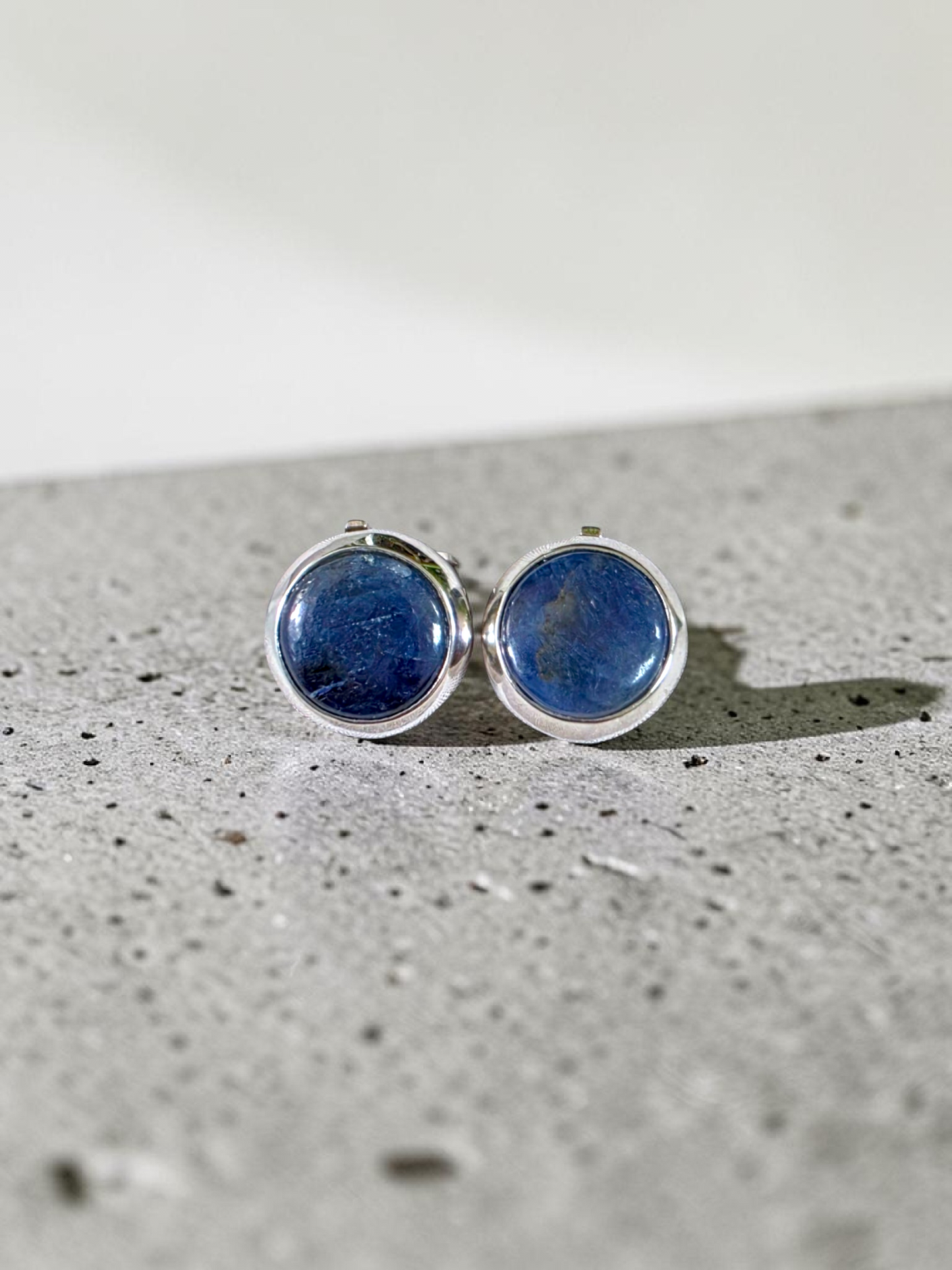 Westminster Sapphire Smart Button Cover Pair (with Sterling Silver 925)