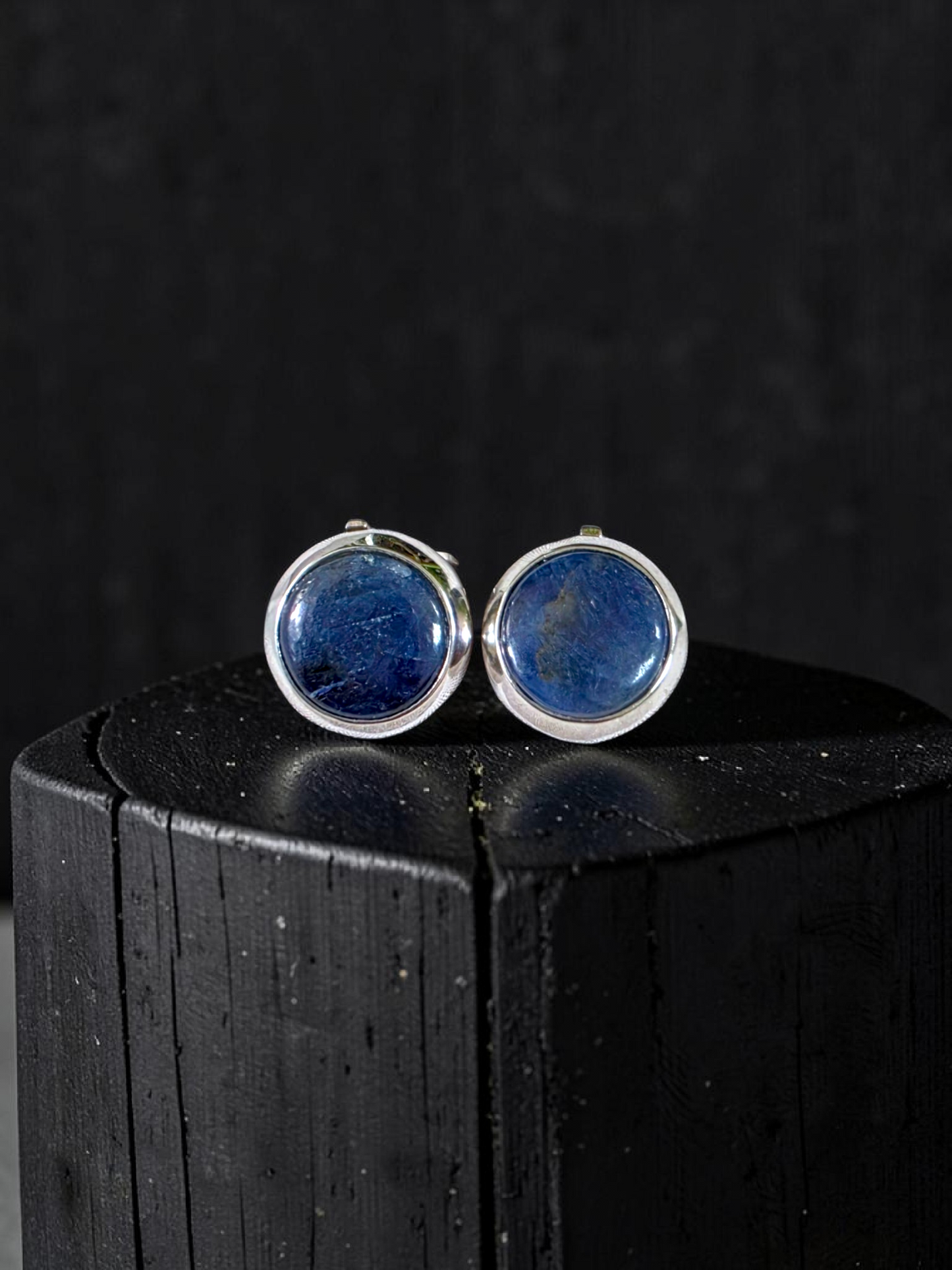 Westminster Sapphire Smart Button Cover Pair (with Sterling Silver 925)