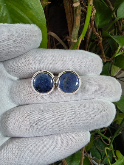 Westminster Sapphire Smart Button Cover Pair (with Sterling Silver 925)