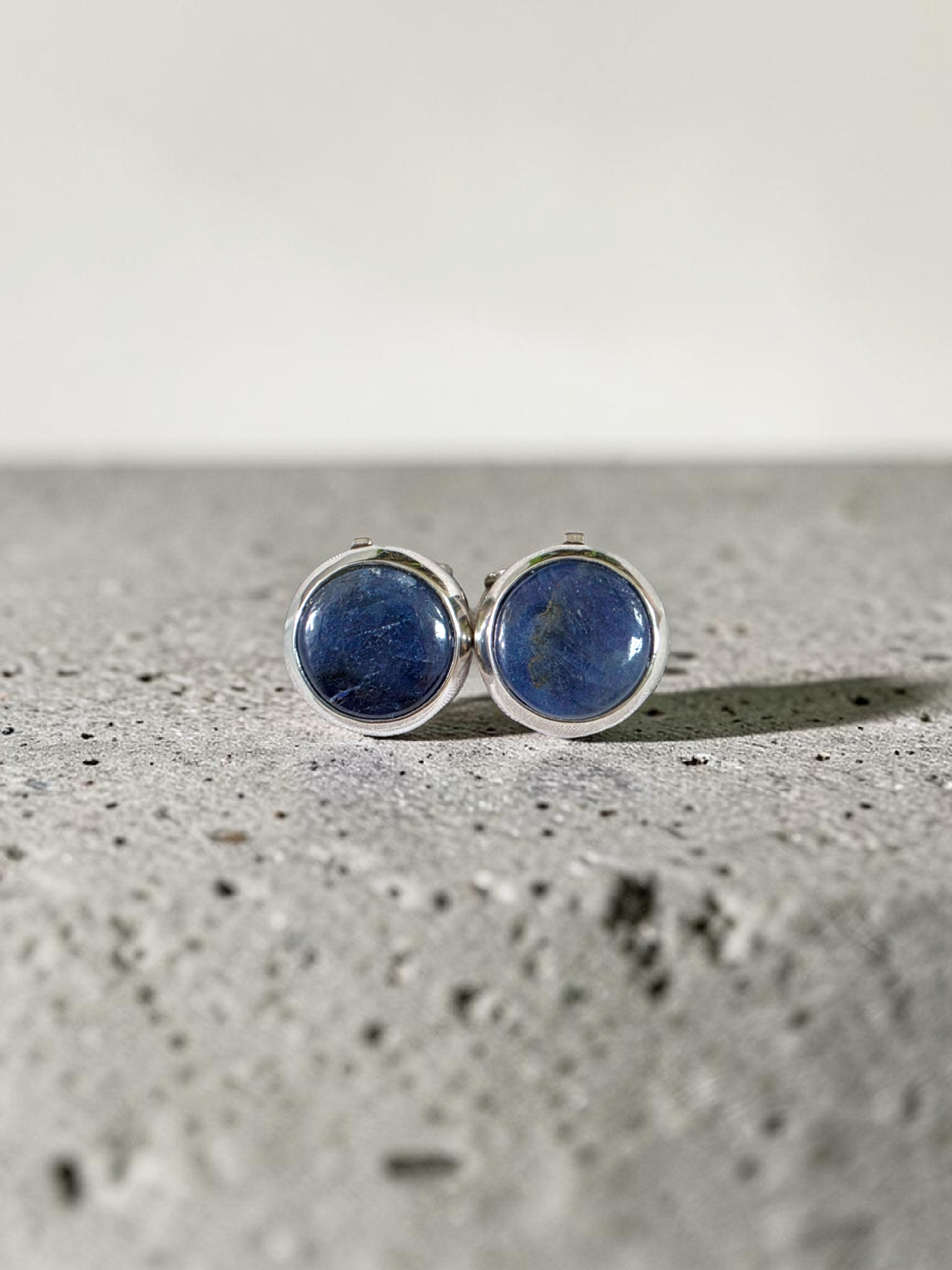 Westminster Sapphire Smart Button Cover Pair (with Sterling Silver 925)