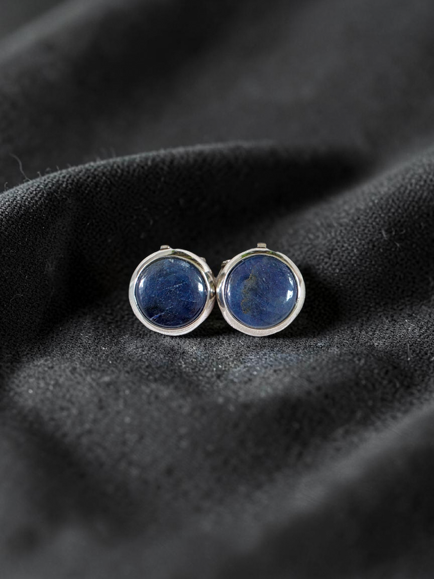 Westminster Sapphire Smart Button Cover Pair (with Sterling Silver 925)