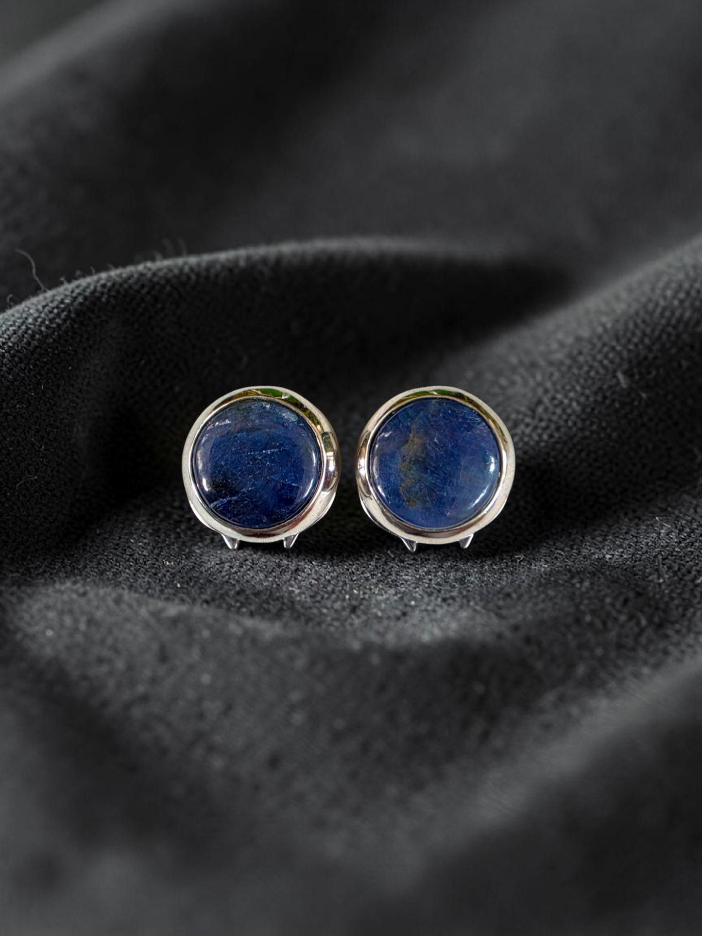 Westminster Sapphire Smart Button Cover Pair (with Sterling Silver 925)