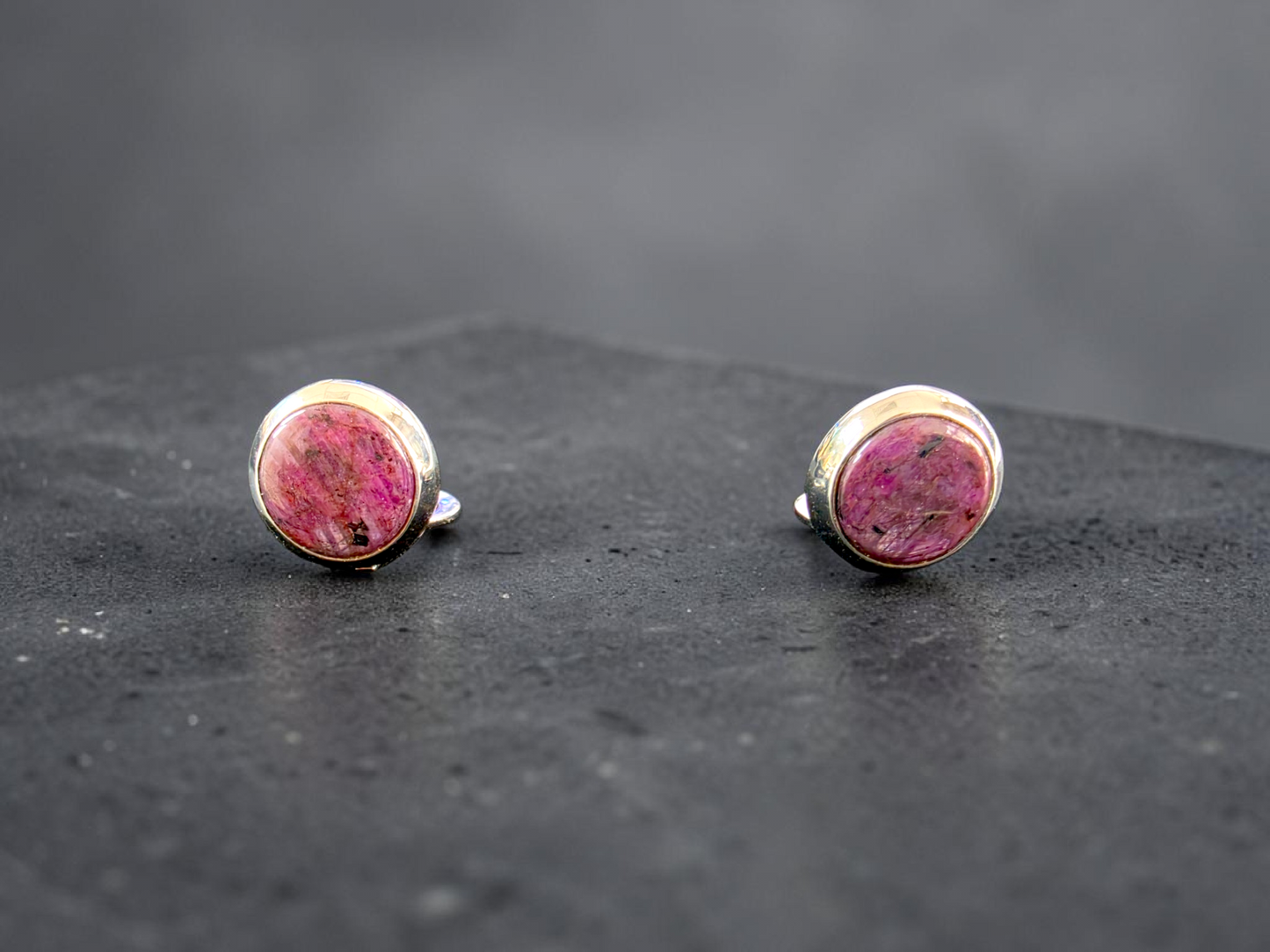 Westminster Ruby Smart Button Cover Pair (with Sterling Silver 925)