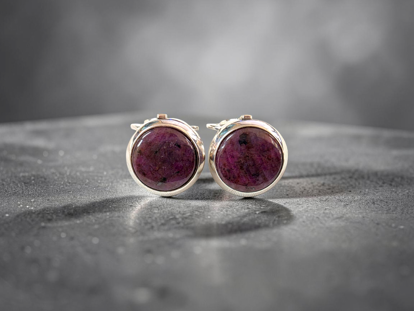 Westminster Ruby Smart Button Cover Pair (with Sterling Silver 925)