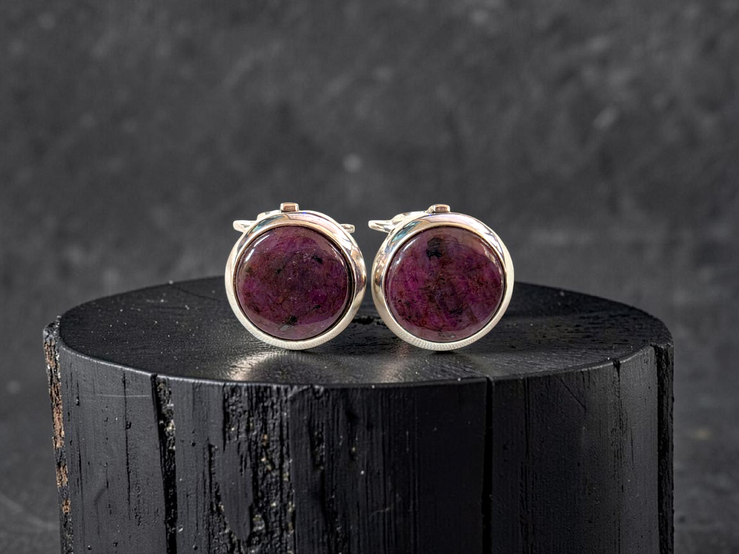 Westminster Ruby Smart Button Cover Pair (with Sterling Silver 925)