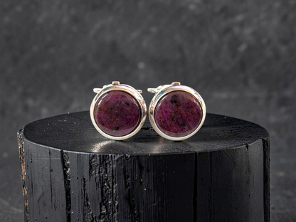 Westminster Ruby Smart Button Cover Pair (with Sterling Silver 925)