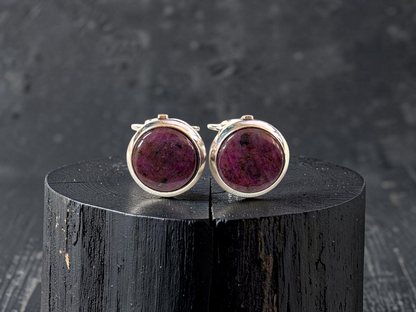 Westminster Ruby Smart Button Cover Pair (with Sterling Silver 925)
