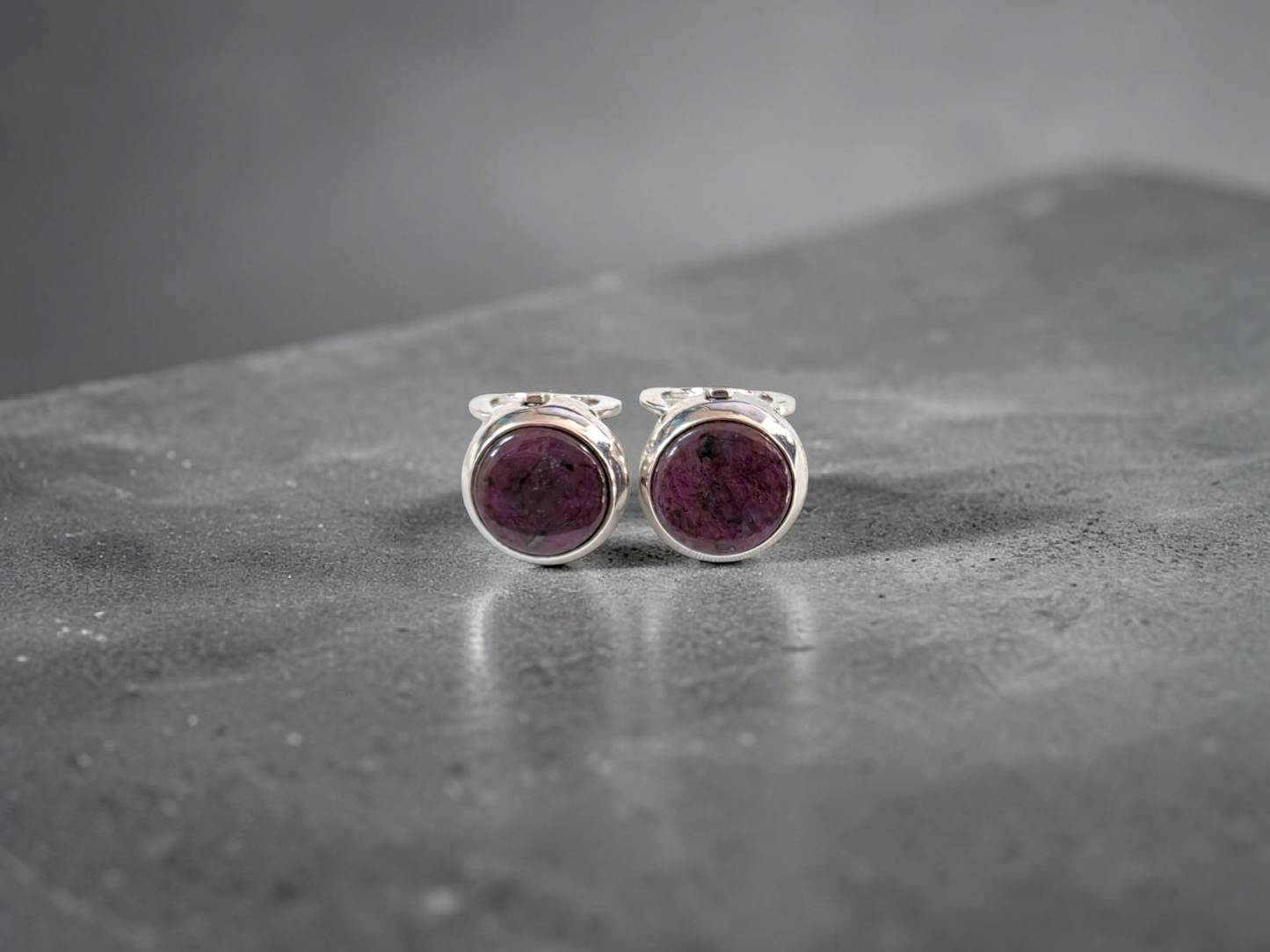 Westminster Ruby Smart Button Cover Pair (with Sterling Silver 925)