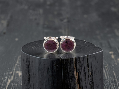 Westminster Ruby Smart Button Cover Pair (with Sterling Silver 925)