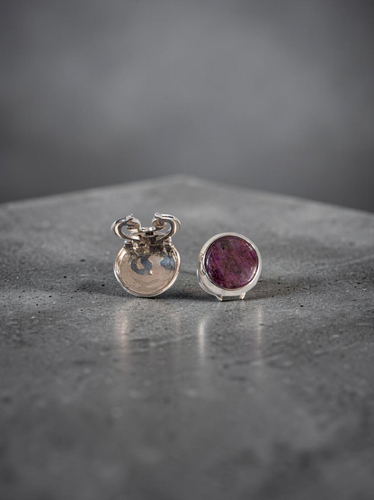 Westminster Ruby Smart Button Cover Pair (with Sterling Silver 925)