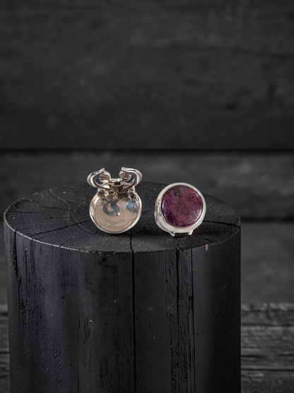 Westminster Ruby Smart Button Cover Pair (with Sterling Silver 925)