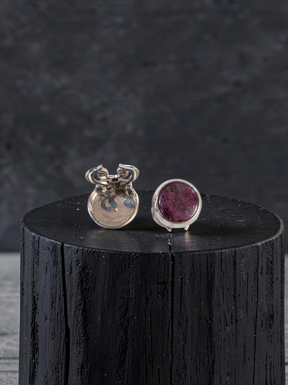 Westminster Ruby Smart Button Cover Pair (with Sterling Silver 925)
