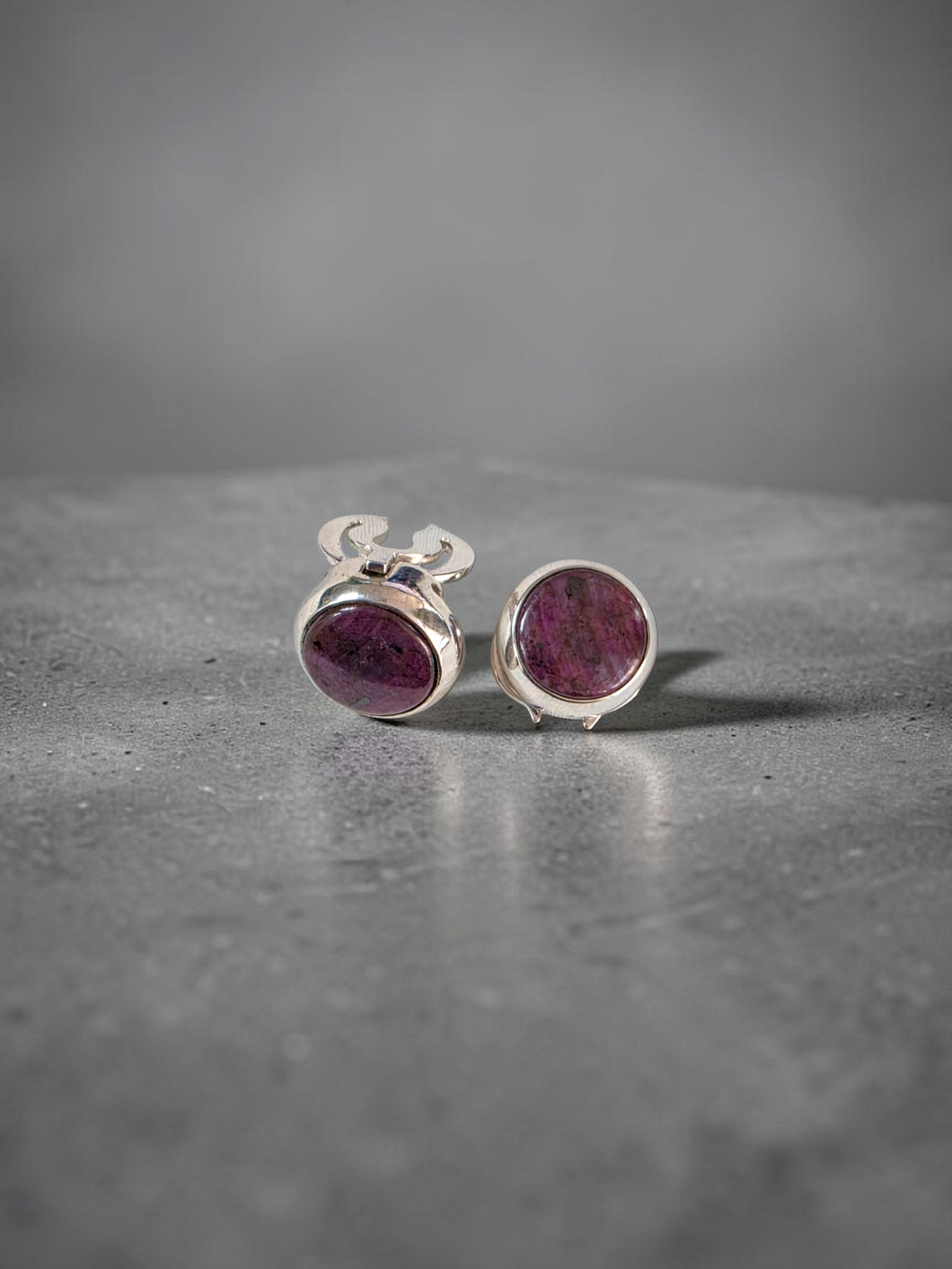 Westminster Ruby Smart Button Cover Pair (with Sterling Silver 925)