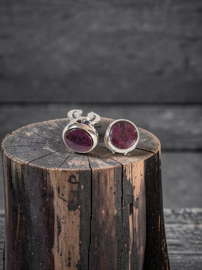 Westminster Ruby Smart Button Cover Pair (with Sterling Silver 925)