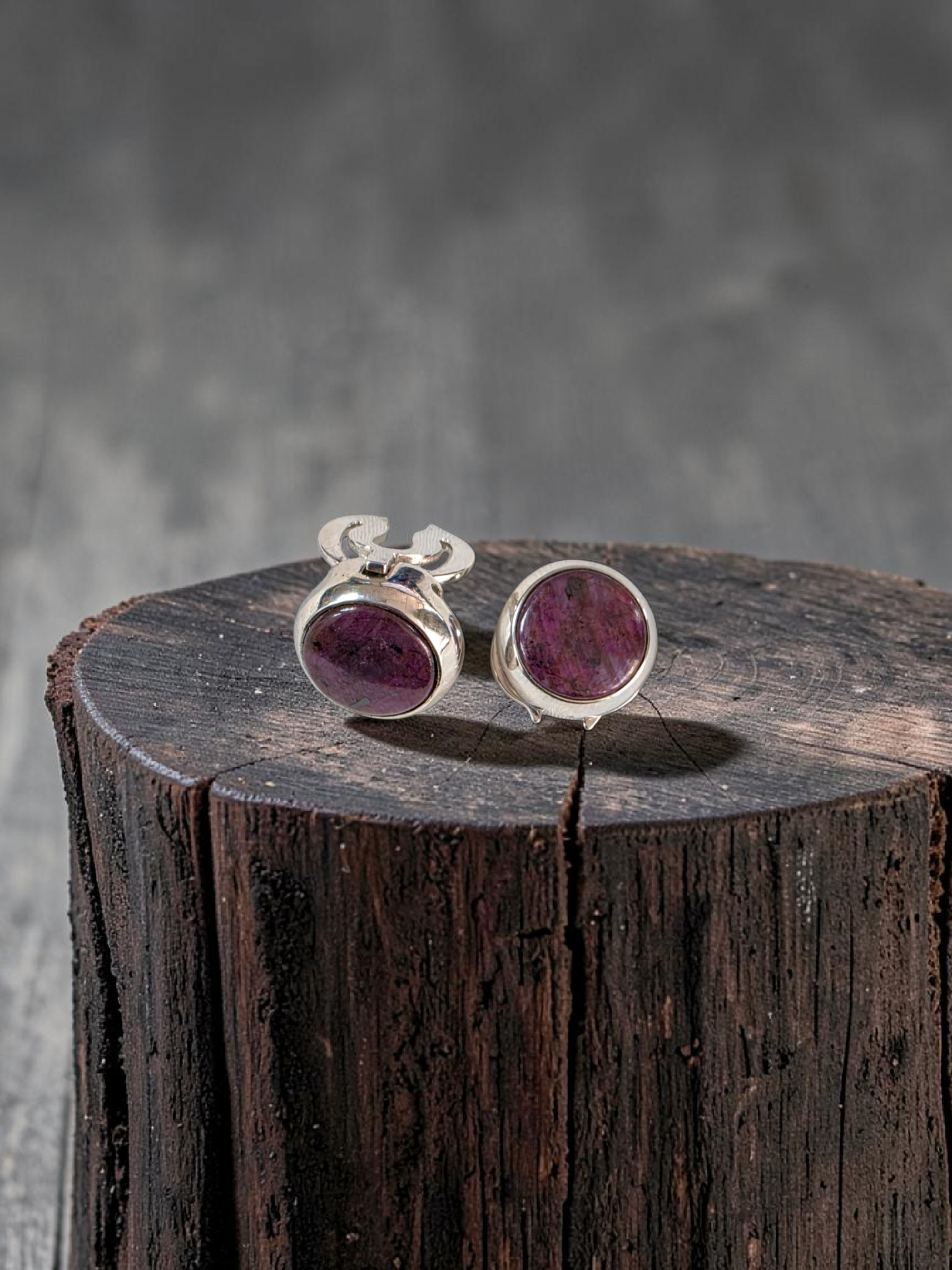 Westminster Ruby Smart Button Cover Pair (with Sterling Silver 925)